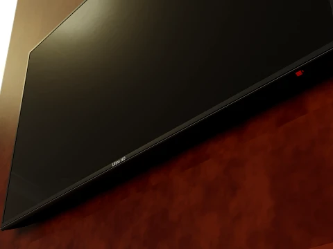 Modern TV Wall Panel with Large Mirror 3D Model