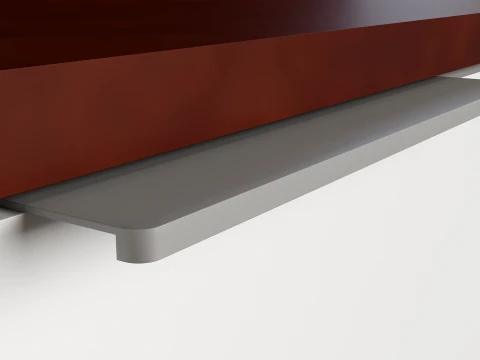 Modern TV Wall Panel with Large Mirror 3D Model