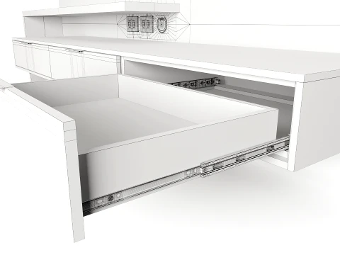 Modern TV Wall Panel with Large Mirror 3D Model