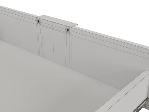 Modern TV Wall Panel with Large Mirror 3D Model