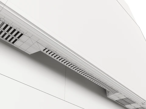 Modern TV Wall Panel with Large Mirror 3D Model