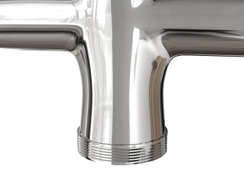 Classic Chrome Wall Faucet Collection with Single and Double Outlet Taps 3D Model