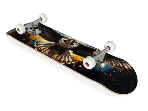 Complete Skateboard with Majestic Eagle Graphic Art 3D Model