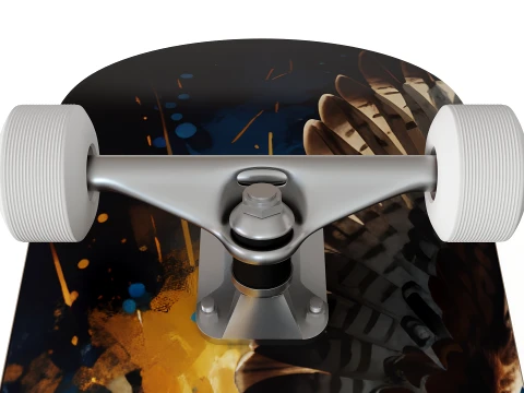 Complete Skateboard with Majestic Eagle Graphic Art 3D Model