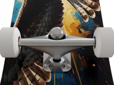 Complete Skateboard with Majestic Eagle Graphic Art 3D Model