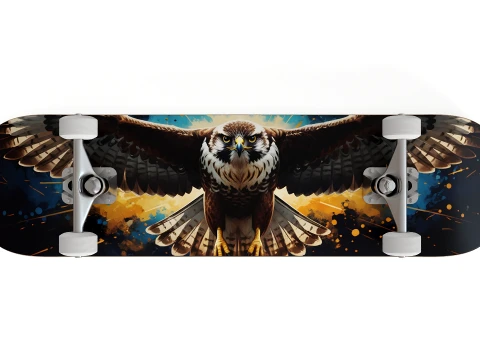 Complete Skateboard with Majestic Eagle Graphic Art 3D Model