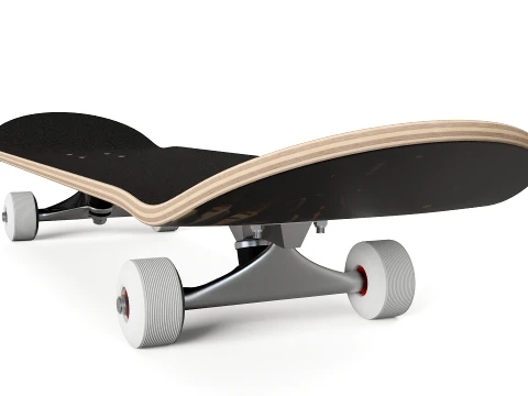 Complete Skateboard with Majestic Eagle Graphic Art 3D Model