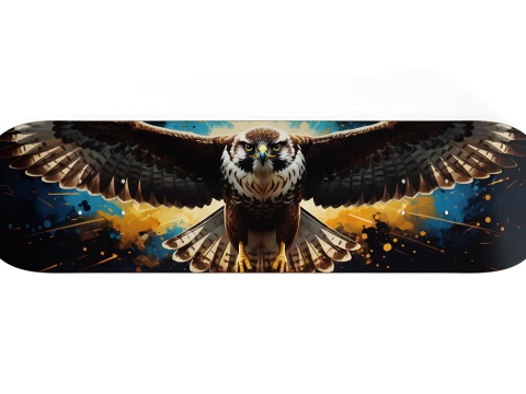 Complete Skateboard with Majestic Eagle Graphic Art 3D Model