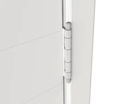 Modern Wood Doors Set with Curved and Straight Line Inlay 3D Model