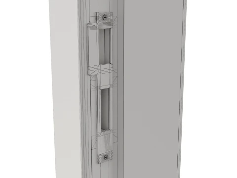 Modern Wood Doors Set with Curved and Straight Line Inlay 3D Model