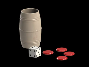 Barril de dados e fichas de jogo Modelo de Impressão 3D