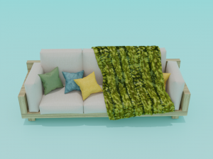 Sofa with a blanket Modelo 3D