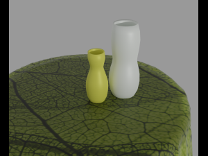 Table with tablecloth and vases 3D 모델