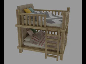 बंक बिस्तर 3D मॉडल