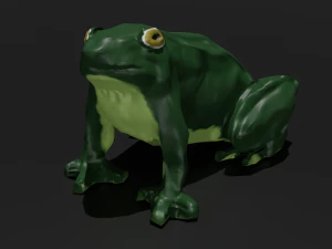 Rana semirealistica lowpoly Modello 3D