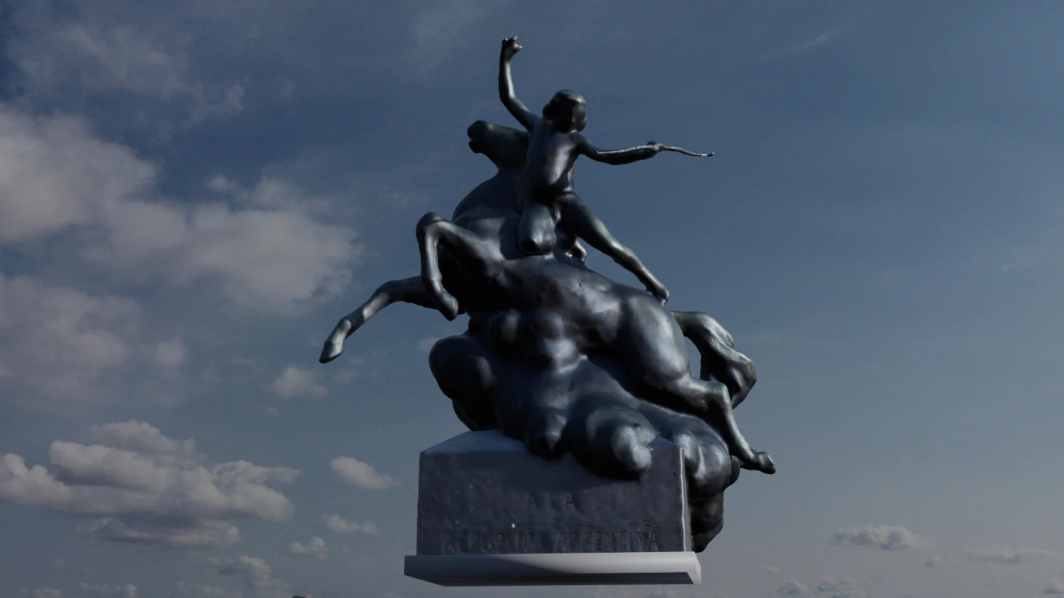 Cupid Angel of love riding wild horse 3D Print Model .c4d .max .obj .3ds .fbx .stl .blend 