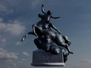 Cupid Angel of love riding wild horse Model Cetak 3D