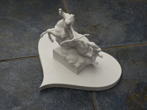 Cupid Angel of love riding wild horse Model Cetak 3D