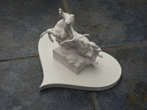 Cupid Angel of love riding wild horse 3D Print Model