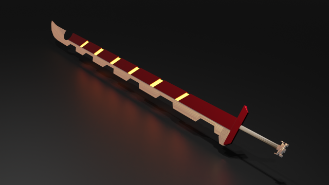 Golden Sword 3D Model .c4d .max .obj .3ds .fbx .stl .blend 