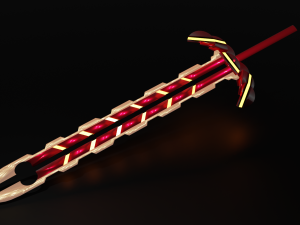 Two-handed golden sword 3D मॉडल