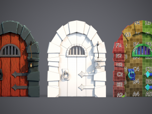 Stylized Medieval Door Modèle 3D