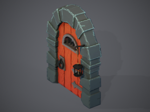 Stylized Medieval Door Modèle 3D