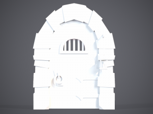 Stylized Medieval Door Modèle 3D