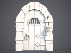 Stylized Medieval Door Modèle 3D