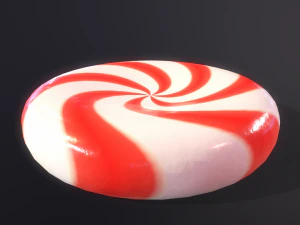 Peppermint Candy Lollipop 3D Model