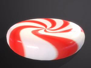 Peppermint Candy Lollipop 3D Model