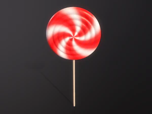 Peppermint Candy Lollipop 3D Model