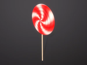 Peppermint Candy Lollipop 3D Model