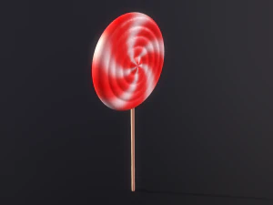 Peppermint Candy Lollipop 3D Model
