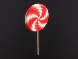 Peppermint Candy Lollipop 3D Model