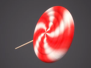 Peppermint Candy Lollipop 3D Model