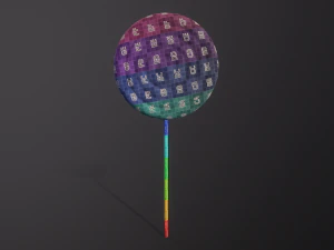 Peppermint Candy Lollipop 3D Model