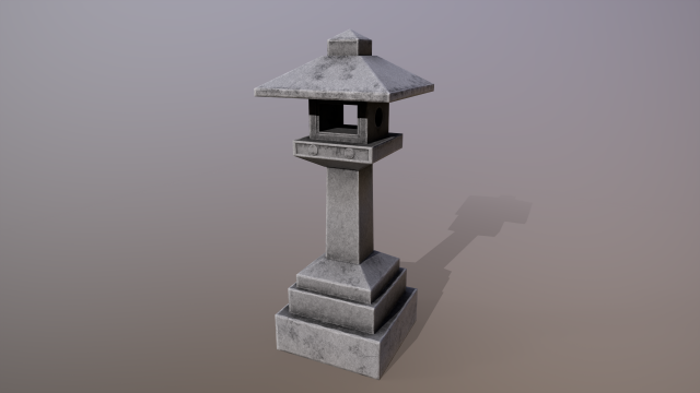 Japanese Stone Lantern Modello 3D .c4d .max .obj .3ds .fbx .stl .blend 
