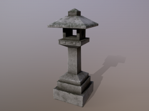 Japanese Stone Lantern Modello 3D