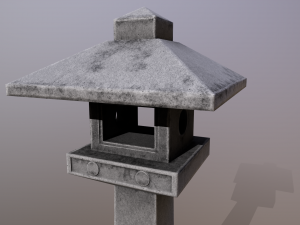 Japanese Stone Lantern Modello 3D