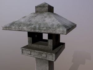 Japanese Stone Lantern Modello 3D
