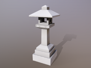 Japanese Stone Lantern Modello 3D