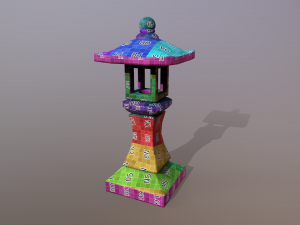 Japanese Stone Lantern 3D मॉडल