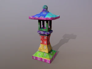 Japanese Stone Lantern 3D Model