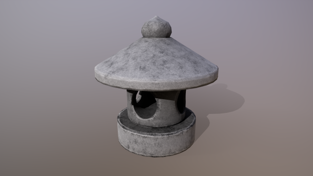 Japanese Stone Lantern Model 3D .c4d .max .obj .3ds .fbx .stl .blend 
