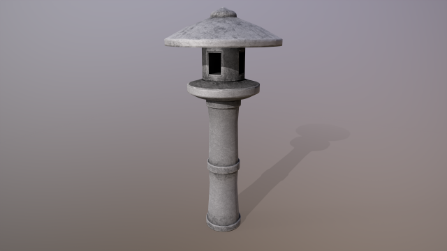 Japanese Stone Lantern 3D Модель .c4d .max .obj .3ds .fbx .stl .blend 