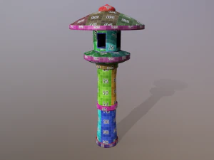 Japanese Stone Lantern 3D Model