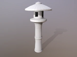 Japanese Stone Lantern 3D Model