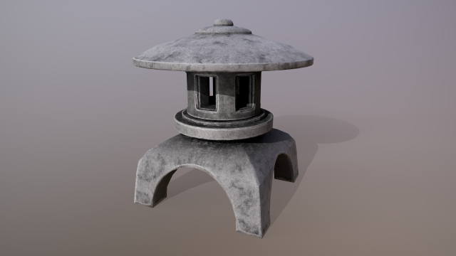 Japanese Stone Lantern 3D Модель .c4d .max .obj .3ds .fbx .stl .blend 