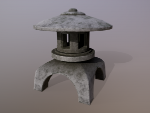 Japanese Stone Lantern 3D Модель